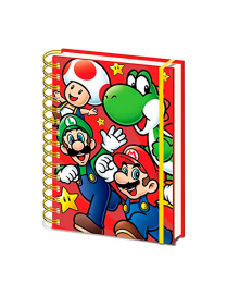 Cuaderno Espiral A5 Super Mario Personajes